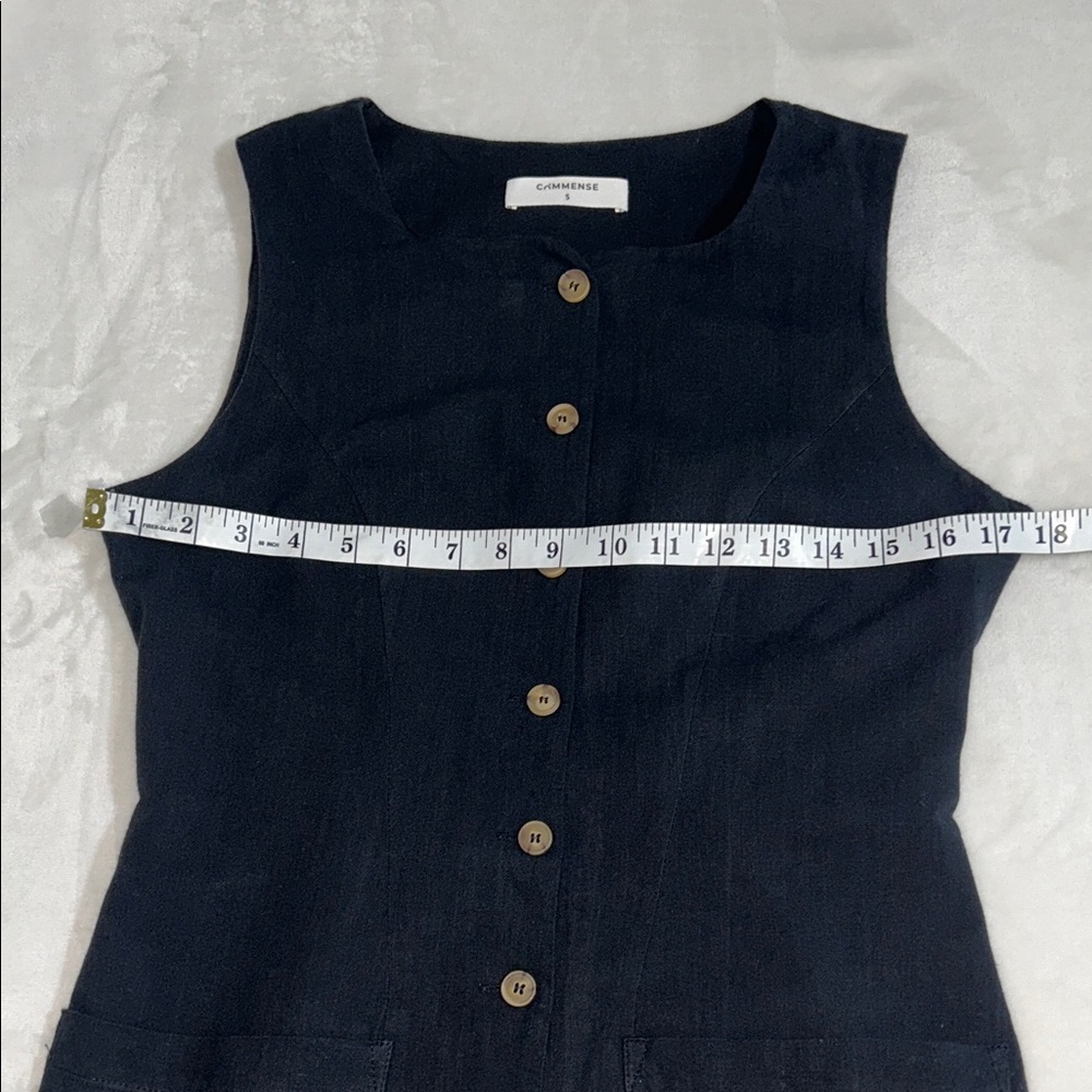Commense Black Sleeveless Button Mini Dress - Picture 6 of 8
